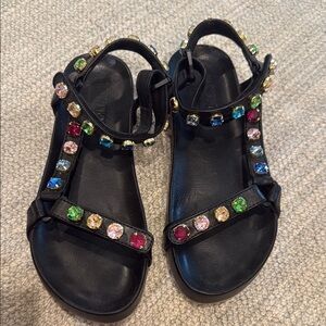 Embellished Black Sandals